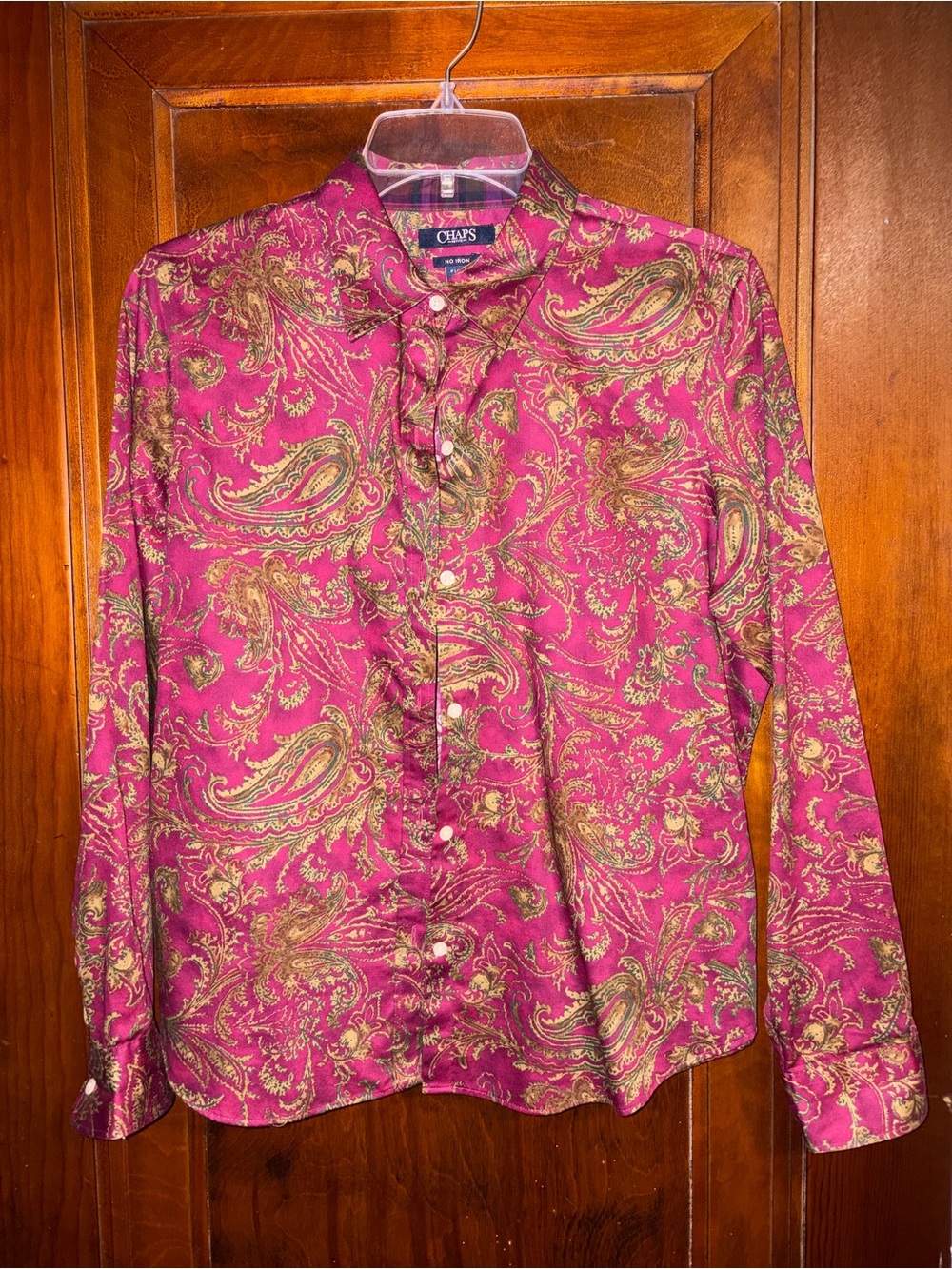 Chaps women’s Fuchsia Paisley Button-Down Shirt